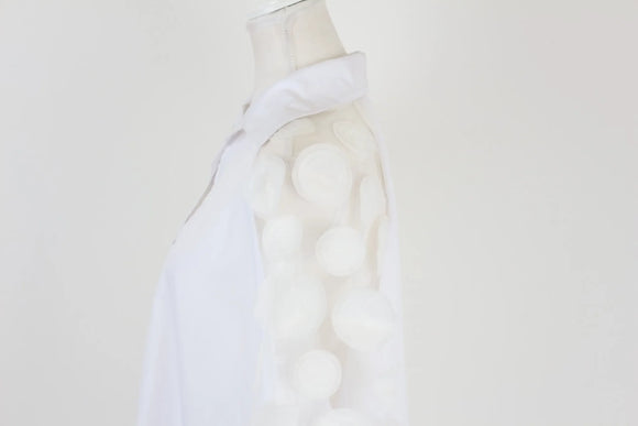 White shirt with abstract 3D cutouts - M