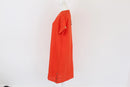 Orange 100% linen dress with buttons-2