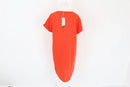 Orange 100% linen dress with buttons-3