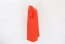 Orange 100% linen dress with buttons-5