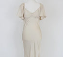 Off-white max satin dress with short flowy sleeve - M-1