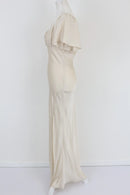 Off-white max satin dress with short flowy sleeve - M-2