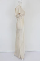 Off-white max satin dress with short flowy sleeve - M-4