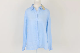 Pastel blue long sleeve fitted shirt - XL