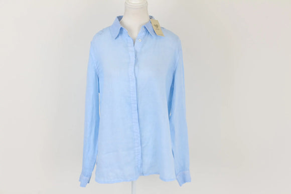 Pastel blue long sleeve fitted shirt - XL