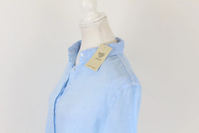 Pastel blue long sleeve fitted shirt - XL - 0