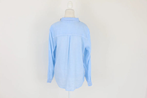 Pastel blue long sleeve fitted shirt - XL