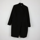 Black Mid-Length Melton Coat (Size 42)-1