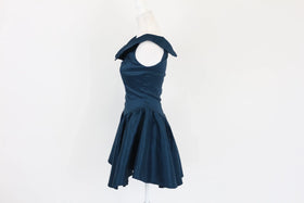 Midnight blue mini basque waist off the shoulder dress - M - 0