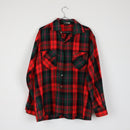 Traditional Plaid Long Sleeve Shirt (M)-1