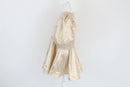 Gold puff sleeve mini dress-2