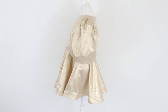 Gold puff sleeve mini dress