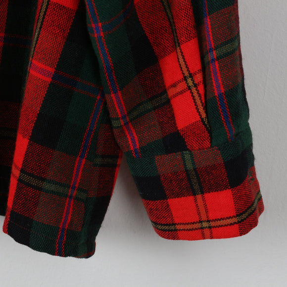 Traditional Plaid Long Sleeve Shirt (M)