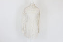 Cream large lace bodycon dress - S-1