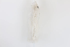 Cream large lace bodycon dress - S - 0