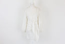Cream bell sleeve wrap dress - M-1