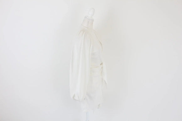 Cream bell sleeve wrap dress - M