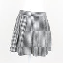 Black & White Gingham Pleated Skater Mini Skirt – Size 34-1