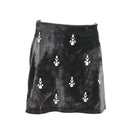 Black Crushed Velvet Rhinestone Embellished Mini Skirt – Size 10-1