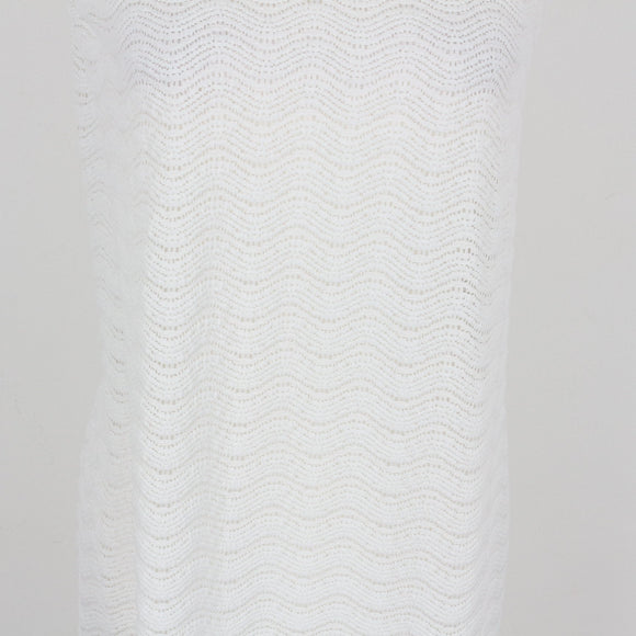 White Crochet Knit Strapless Bodycon Maxi Dress – Size M