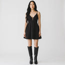 Black Plunge Neck Babydoll Dress | Size S | Brand New-2