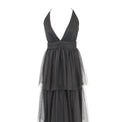 Black tiered mesh evening gown - S-1
