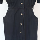 Danny & Nicole New York Navy Button-Front Midi Dress with Silver Concho Buttons – Size 14-2