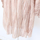 Blush & Mocha Abstract Stripe Batwing Plunge V-Neck Mini Dress – Size M-2
