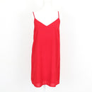 Red Chiffon V-Neck Spaghetti Strap Slip Mini Dress – Size XS-1