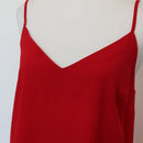 Red Chiffon V-Neck Spaghetti Strap Slip Mini Dress – Size XS-2