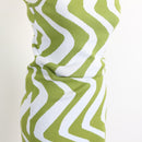 Lime Green & White Wavy Zigzag Knit Spaghetti Strap Bodycon Midi Dress – Size M-3