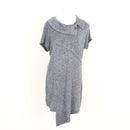 Milady's Grey Marl Cowl Collar Short Sleeve Knit Dress with Asymmetric Hem – Size 10-1