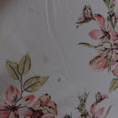 White Blush Peony Print Ruffle Collar Long Sleeve Belted Shirt Midi Dress – Size M-3