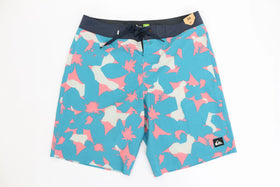 Quicksilver Highline swim shorts (blue and pink) - small sample cut