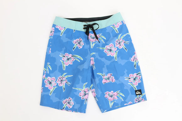 Quicksilver Highline swim shorts (blue and pink) - small sample cut