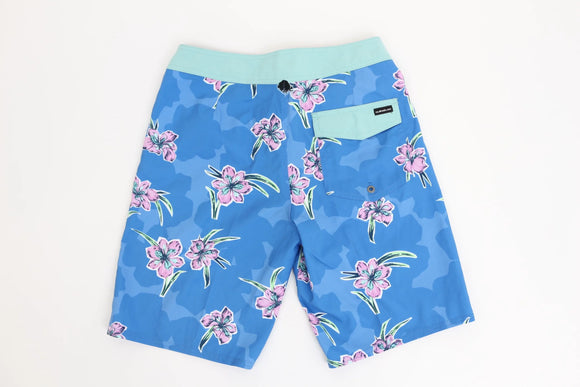 Quicksilver Highline swim shorts (blue and pink) - small sample cut