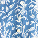 Cornflower Blue Botanical Print Long Sleeve Tiered Smock Midi Dress with Ruffle Pockets – Size M-5