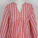 Exact Pink & Orange Gingham Seersucker Balloon Sleeve Drop-Waist Mini Dress – Size 10-2