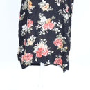 Black Rose Bouquet Print Chiffon Short Sleeve Round-Neck Shift Mini Dress – Size S-3