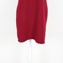 Burgundy Ribbed Cap Sleeve Round-Neck Bodycon Mini Dress – Size M-2