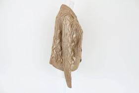 ZARA Golden cableknit buttonup cardigan - XS - 0