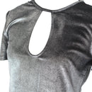 Black & Silver Velvet Mini Bodycon Dress | Thrift Find – Size XS-3