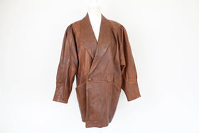 Brown genuine leather jacket - L