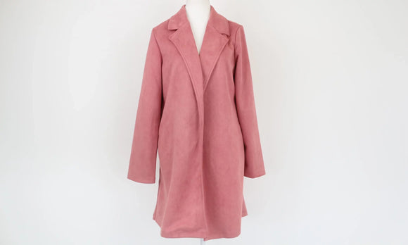 MRP brand new faux suede pink coat- M