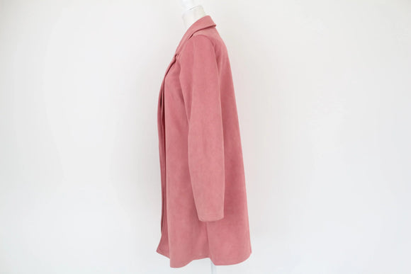 MRP brand new faux suede pink coat- M