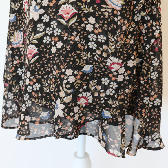 Woolworths Black & Floral Mini Dress | Thrift Find – Size 12