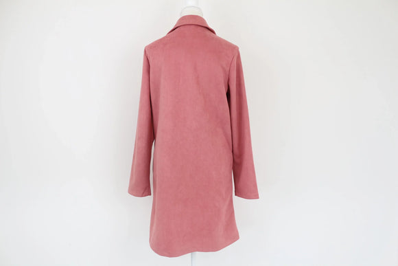 MRP brand new faux suede pink coat- M