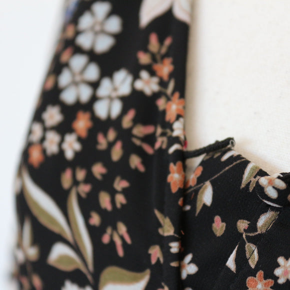 Woolworths Black & Floral Mini Dress | Thrift Find – Size 12