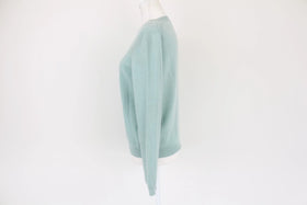 Baby blue 50% lambswool jersey with beaded detail - M - 0
