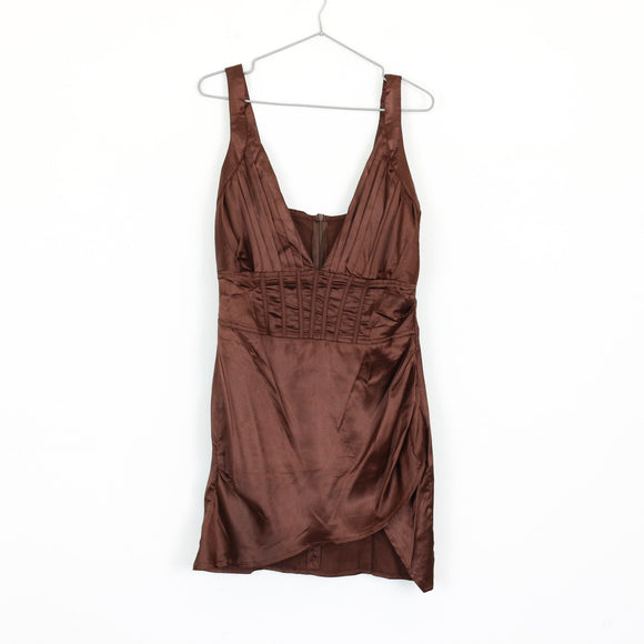 Brown Satin Corset Dress | Thrift Find – Size S